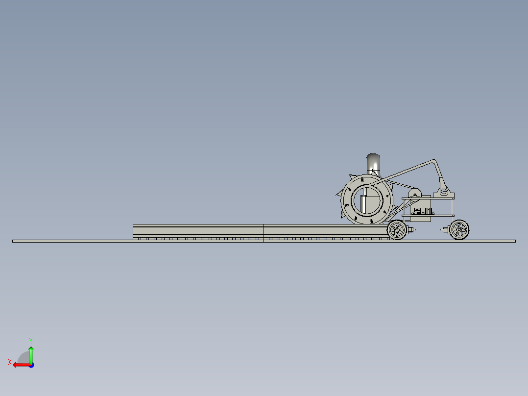 高速轨道涡流探伤机构及轨道检测小车后视图