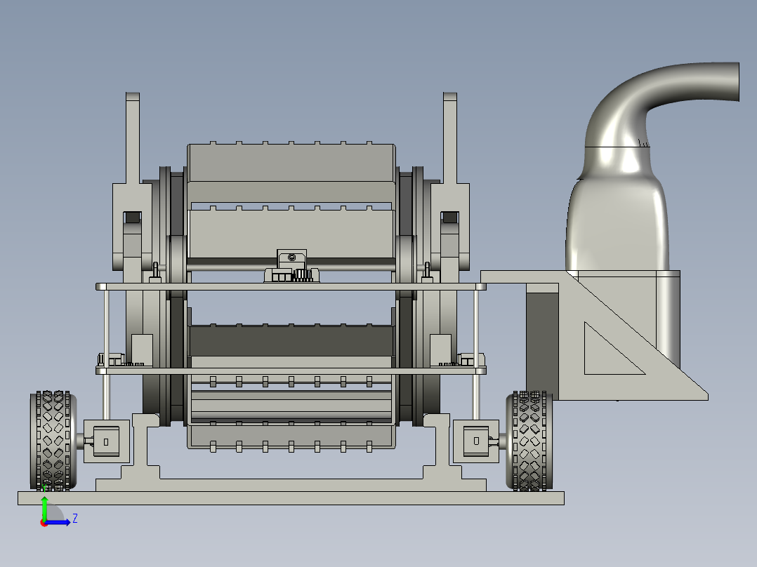 高速轨道涡流探伤机构及轨道检测小车左视图