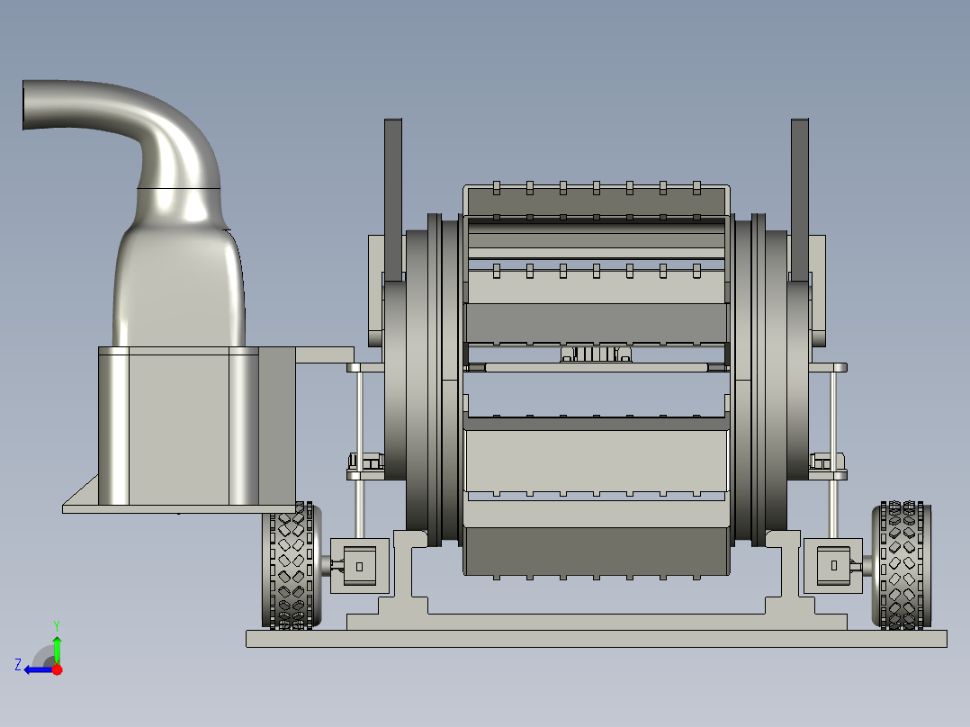 高速轨道涡流探伤机构及轨道检测小车右视图