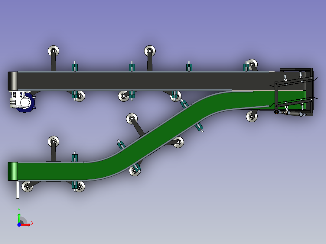 分道输送线前视图