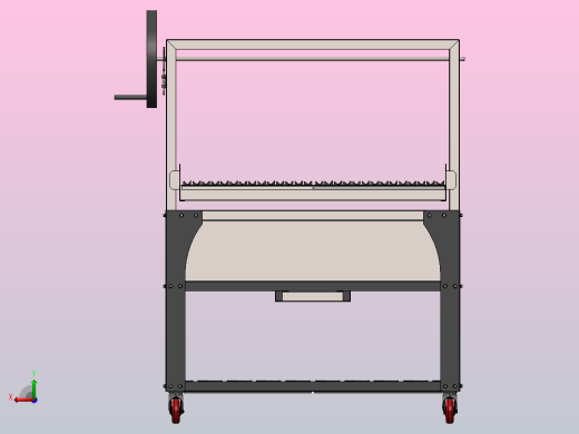烧烤炉，带钢丝绳高度可调格栅后视缩略图