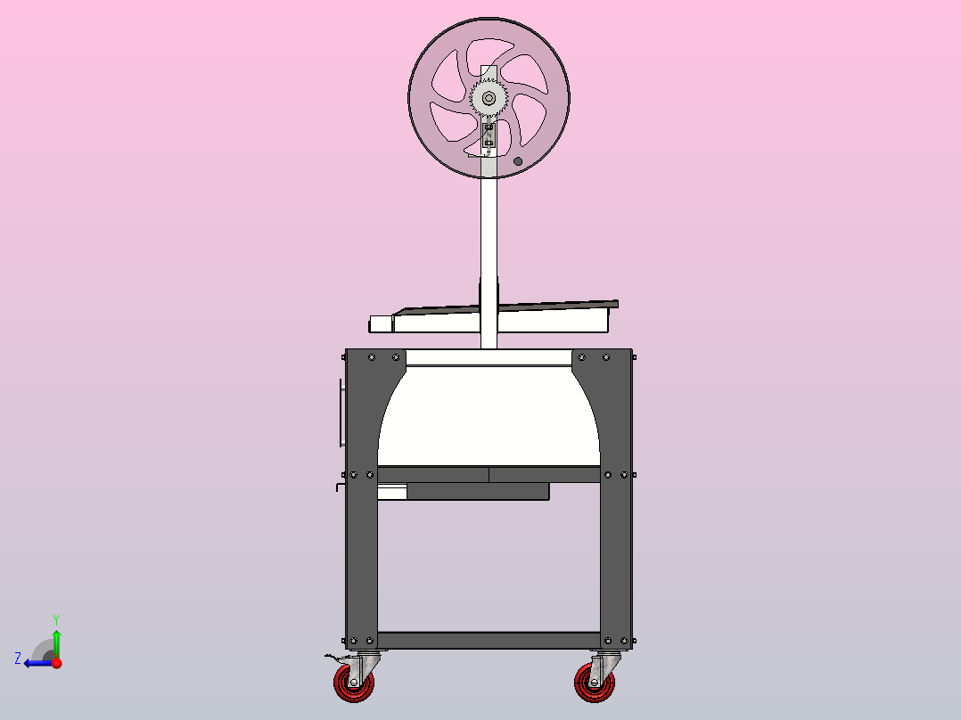 烧烤炉，带钢丝绳高度可调格栅右视图