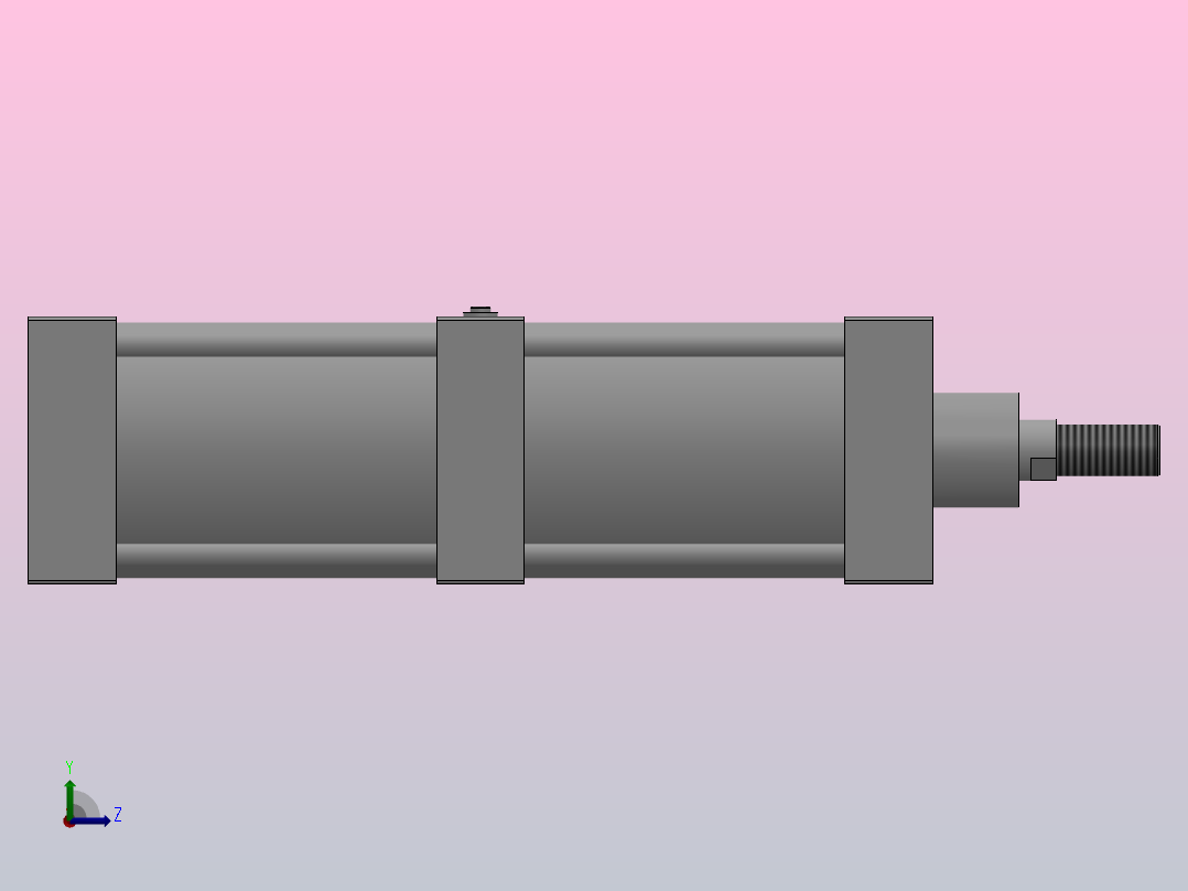 XQGAZN系列 普通型气液阻尼缸[XQGAZN-125×100]左视图