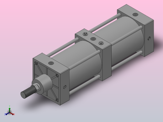 XQGAZN系列 普通型气液阻尼缸[XQGAZN-125×100]正等轴测缩略图