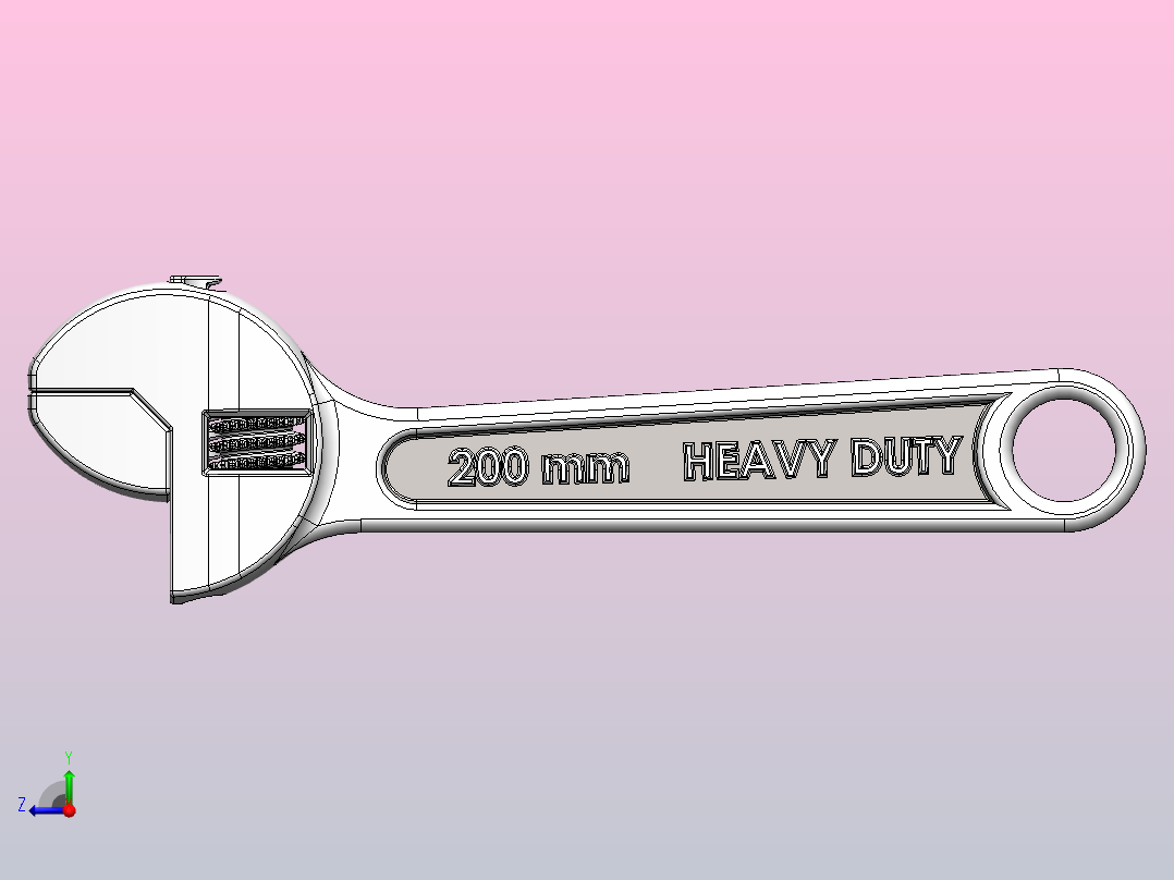 活动扳手右视图