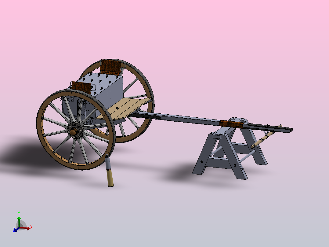 速射枪的前撑架主视图