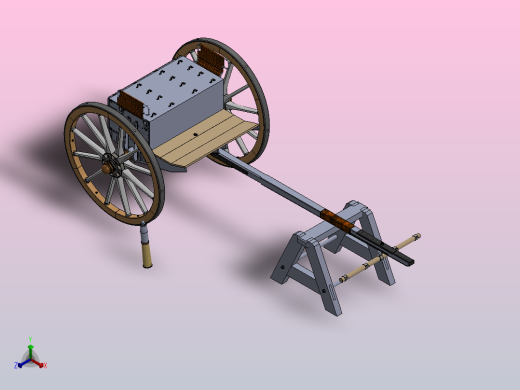速射枪的前撑架正等轴测缩略图