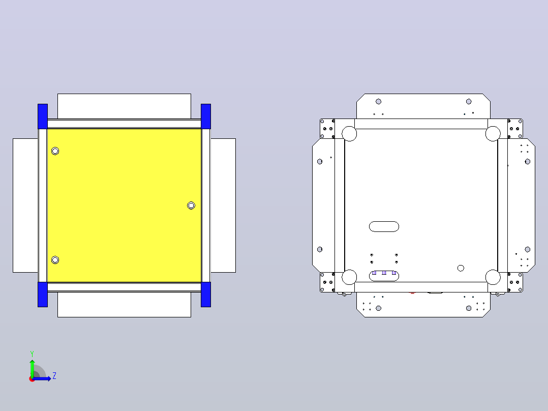 下框架焊接治具3D数模图纸+x_t格式左视图