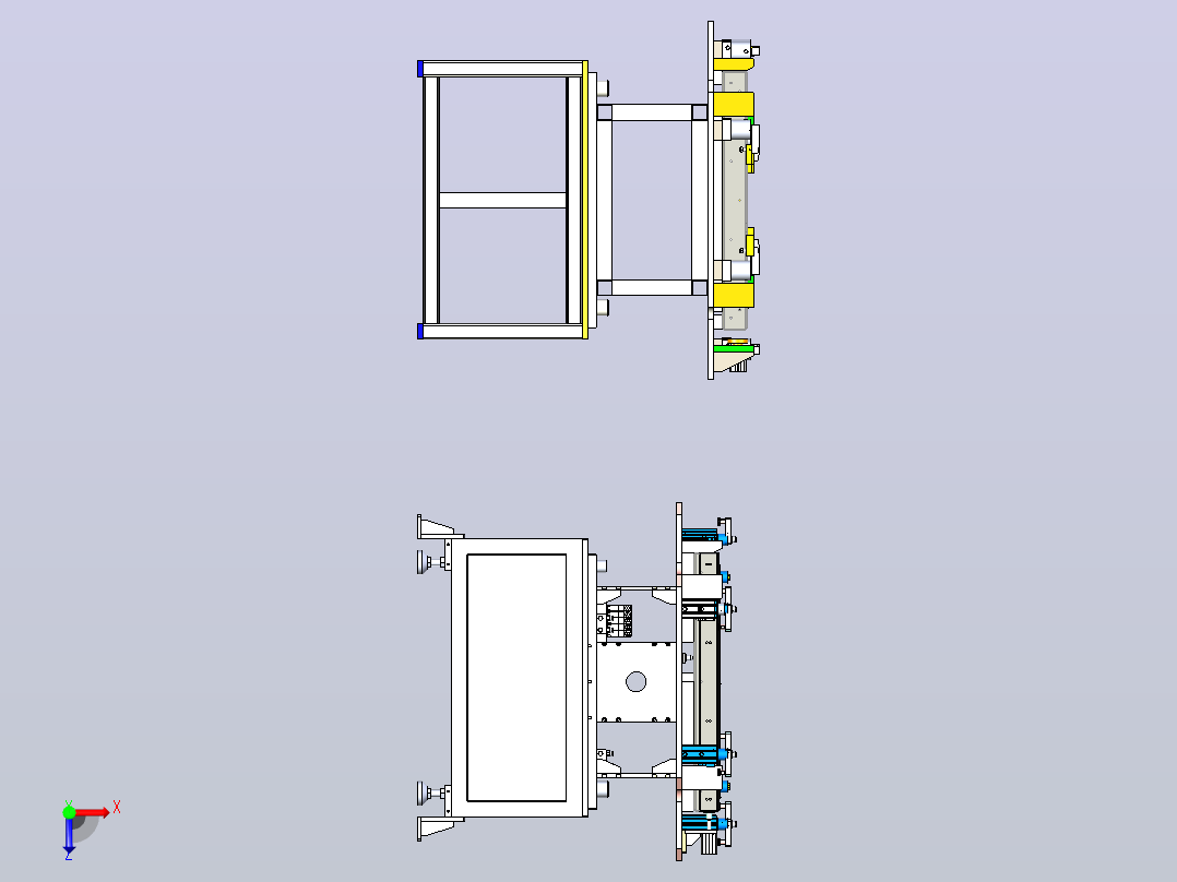 下框架焊接治具3D数模图纸+x_t格式俯视图