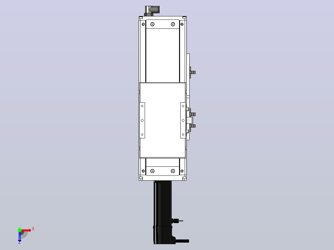 SCS12-100-BC-100W+煞車滚珠花健、支撑座、滚珠丝杠、交叉导轨、直线模组俯视图