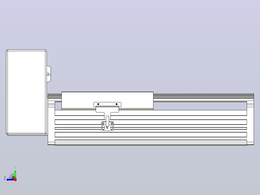 皮带直线轴半封闭可选导轨TPA-HNB-202D-140-L100-RU-C-P75-N3右视图