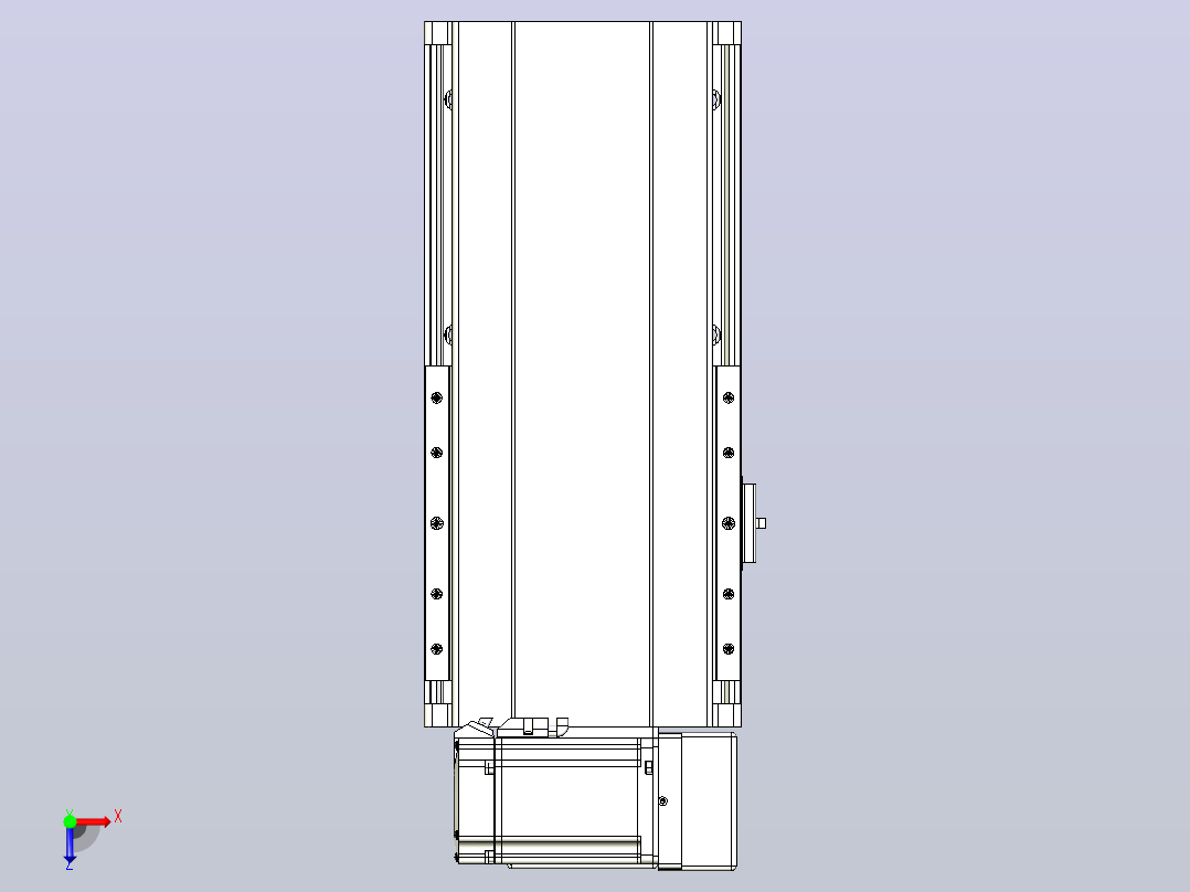 皮带直线轴半封闭可选导轨TPA-HNB-202D-140-L100-RU-C-P75-N3俯视图