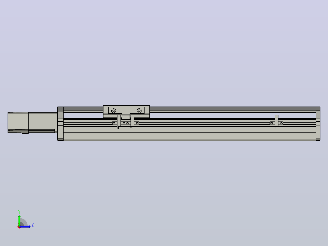 SYS12-BC-250-100W滚珠花健、支撑座、滚珠丝杠、交叉导轨、直线模组.STEP左视图