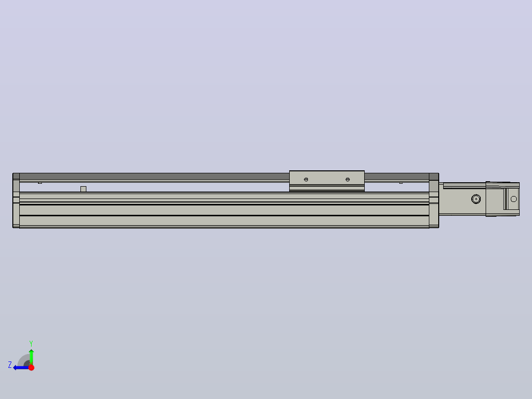 SYS12-BC-250-100W滚珠花健、支撑座、滚珠丝杠、交叉导轨、直线模组.STEP右视图