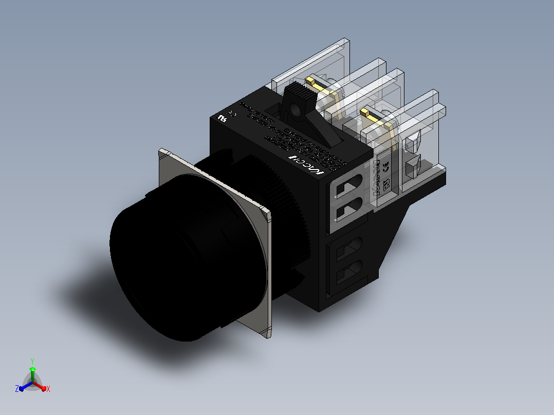 K22-14R RF 220 vac(22指示灯)正等轴测图