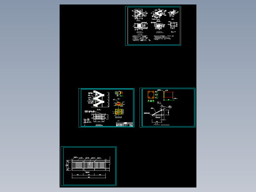 两跑室外钢楼梯结构施工图纸CAD图纸（送2份钢梯图集）外挂钢梯