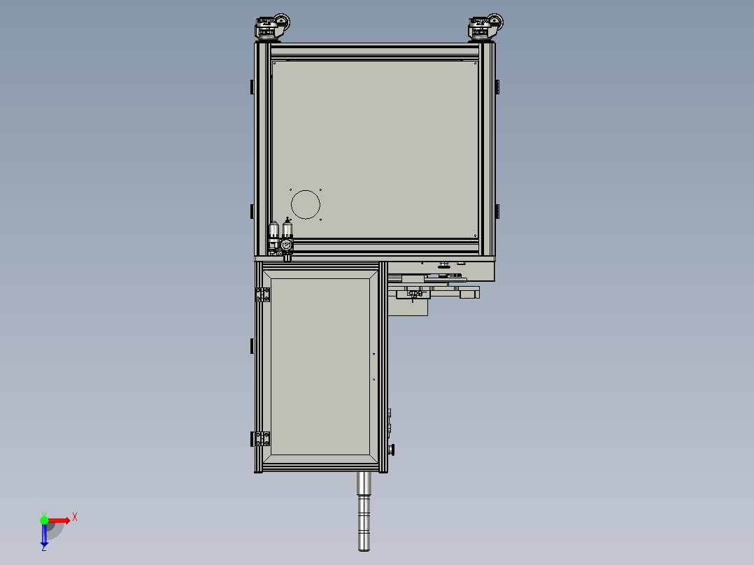 吸取式自动锁螺丝机3D模型俯视图