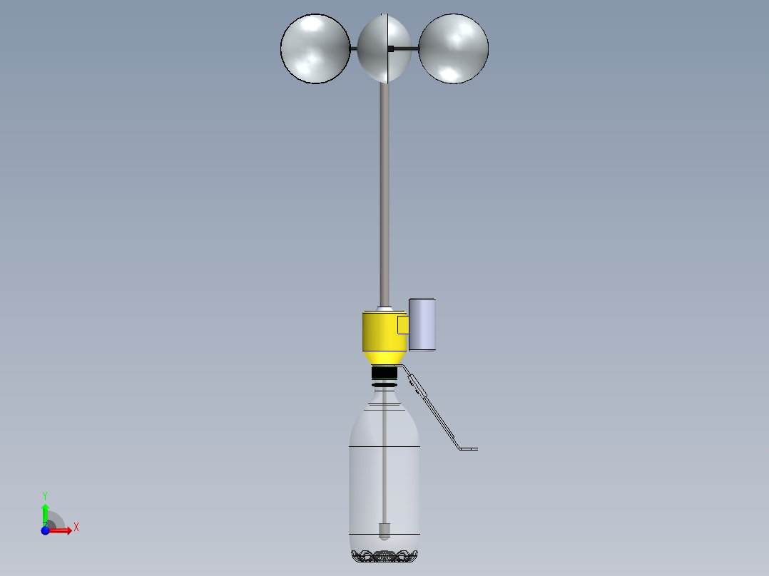 瓶子灌装设备模型前视图