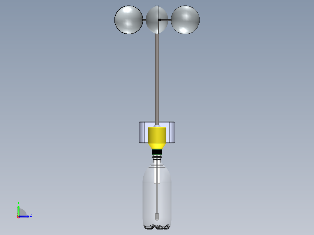 瓶子灌装设备模型左视图