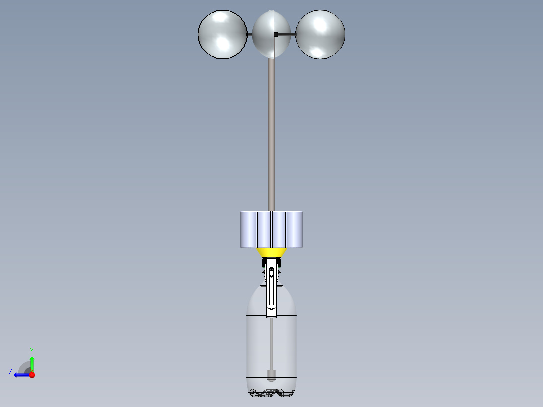 瓶子灌装设备模型右视图