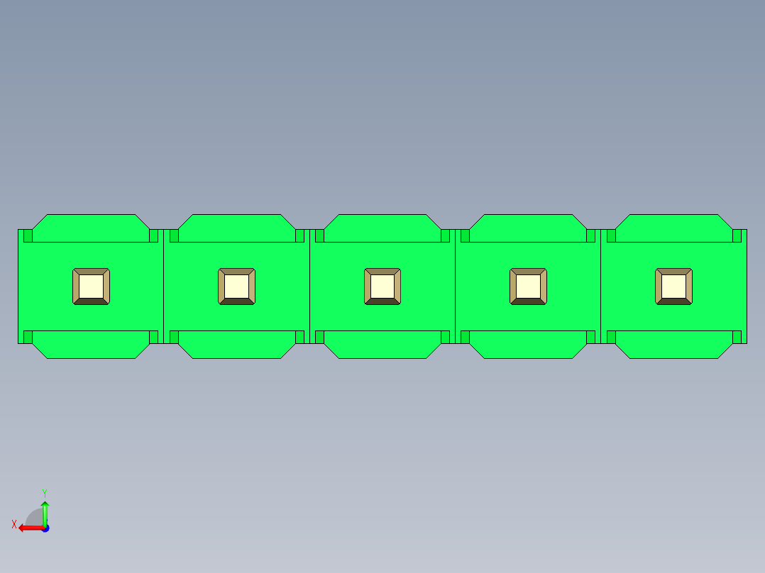 彩色公头100mil（2.54mm）系列-DS1021_green_1x05p_100mil_Type1_rev1.0后视图