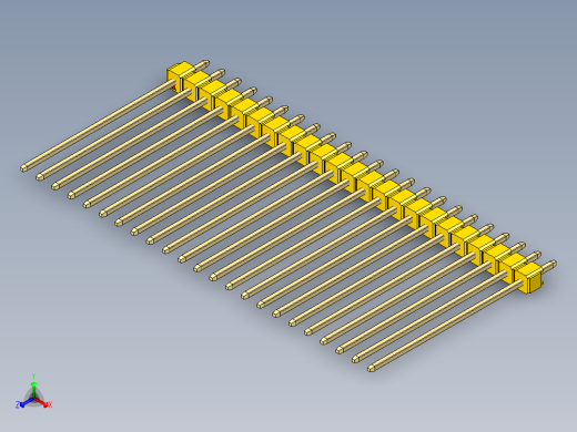 彩色公头100mil（2.54mm）系列-DS1021_yellow_1x23p_100mil_Type43_rev1.0