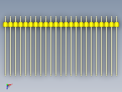 彩色公头100mil（2.54mm）系列-DS1021_yellow_1x23p_100mil_Type43_rev1.0俯视缩略图