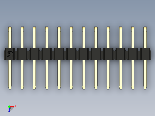 彩色公排针 100mil 2.54mm 系列-DS1022_black_2x12p_100mil_TypeD_rev1.0俯视缩略图