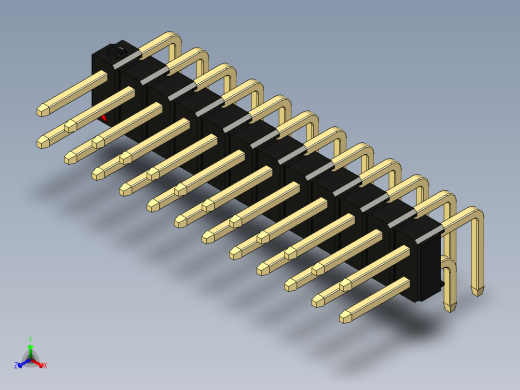 彩色公排针 100mil 2.54mm 系列-DS1022_black_2x12p_100mil_TypeD_rev1.0正等轴测缩略图
