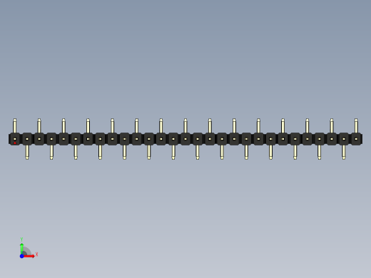 彩色公排针 100mil 2.54mm 系列-DS1022_black_29p_100mil_Type_SMT_R1_rev1.0前视缩略图