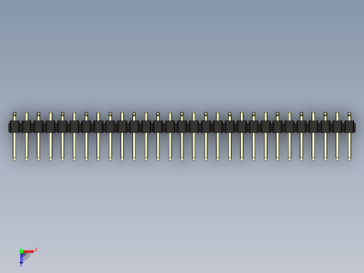 彩色公排针 100mil 2.54mm 系列-DS1022_black_29p_100mil_Type_SMT_R1_rev1.0俯视缩略图