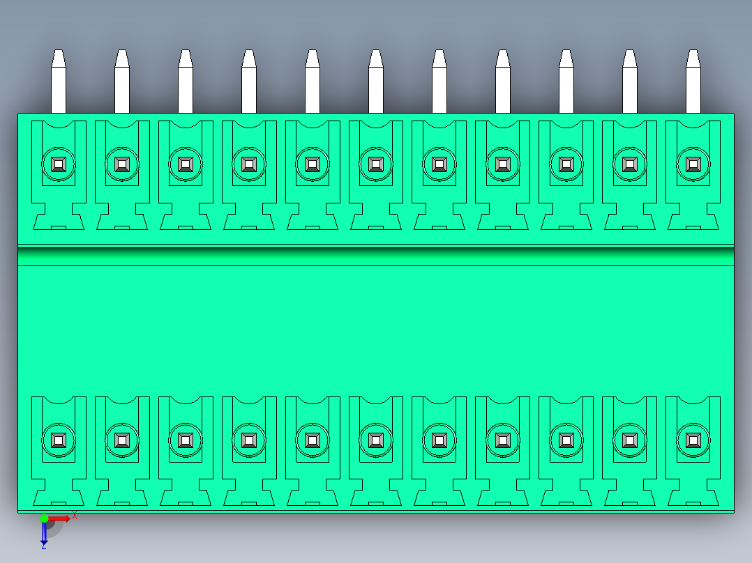 DEGSON 15EDG 系列 3.5mm 插拔式接线端子 FullPack-15EDGRT-3.5-22P-14-00AH俯视图