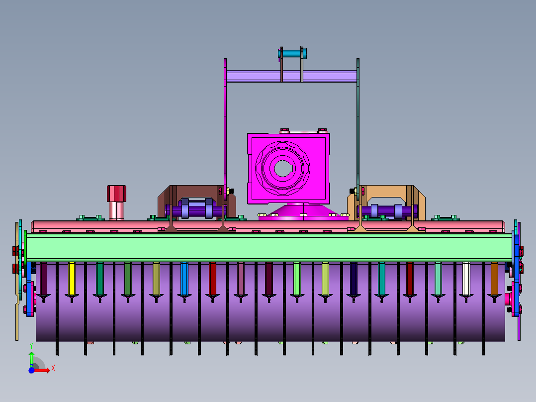 后驱动动力旋耕整地粉碎机前视图