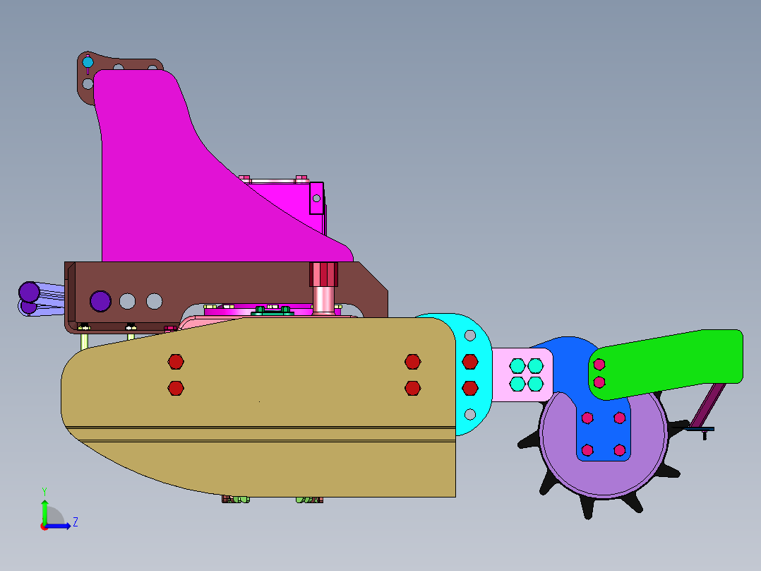 后驱动动力旋耕整地粉碎机左视图