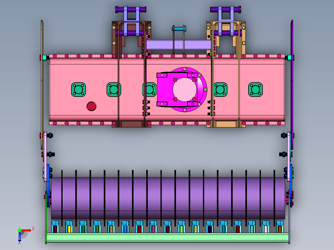 后驱动动力旋耕整地粉碎机俯视图