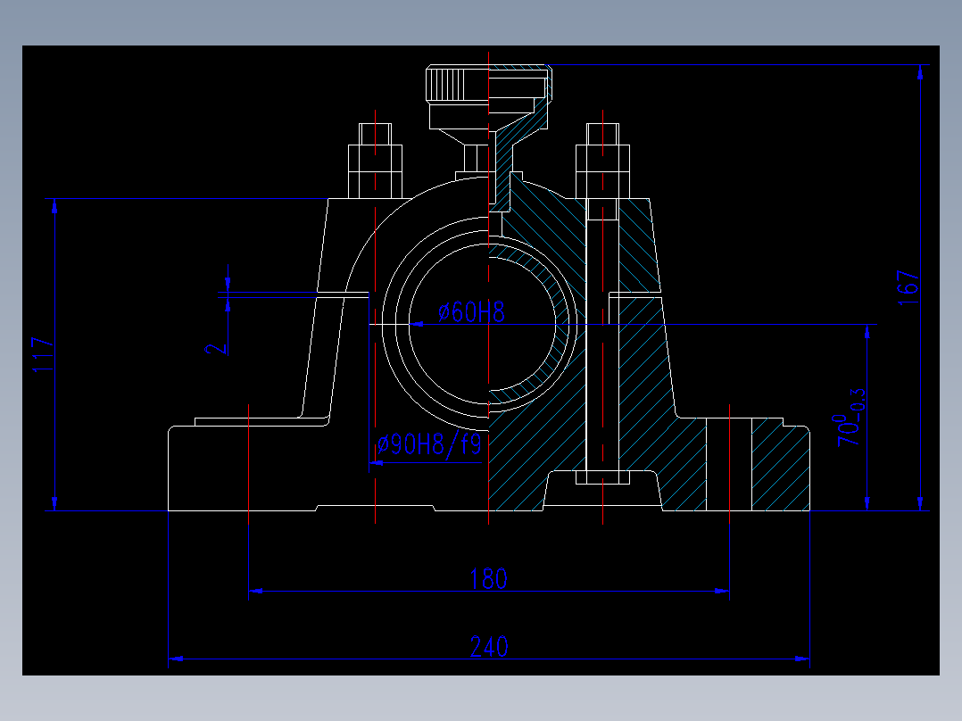 CAD格式机械制图二维100例练习-93 标注装配图尺寸