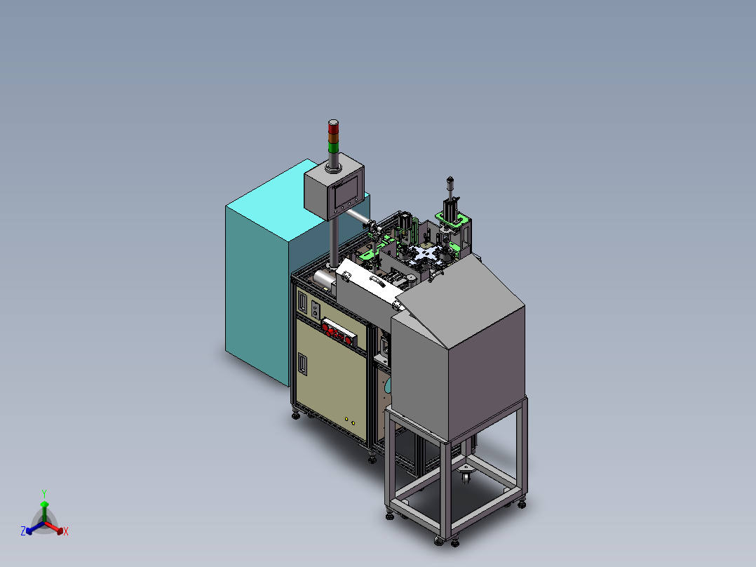 马达壳磁条组装设备正等轴测图