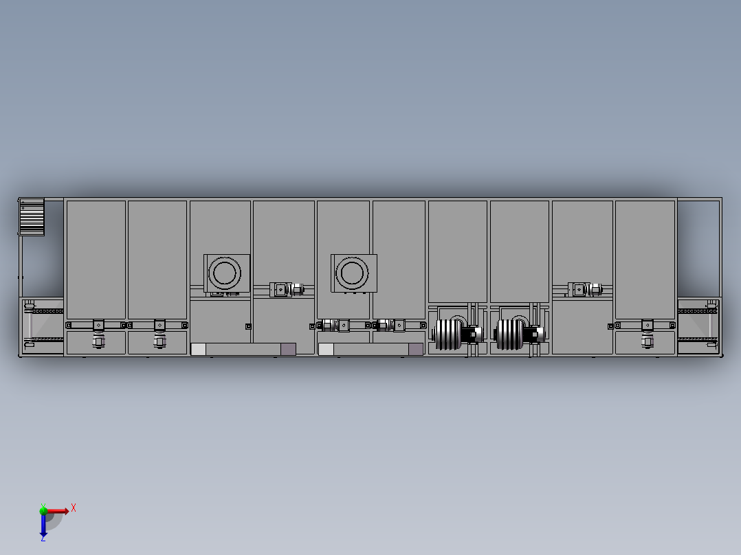 步进式清洗机俯视图