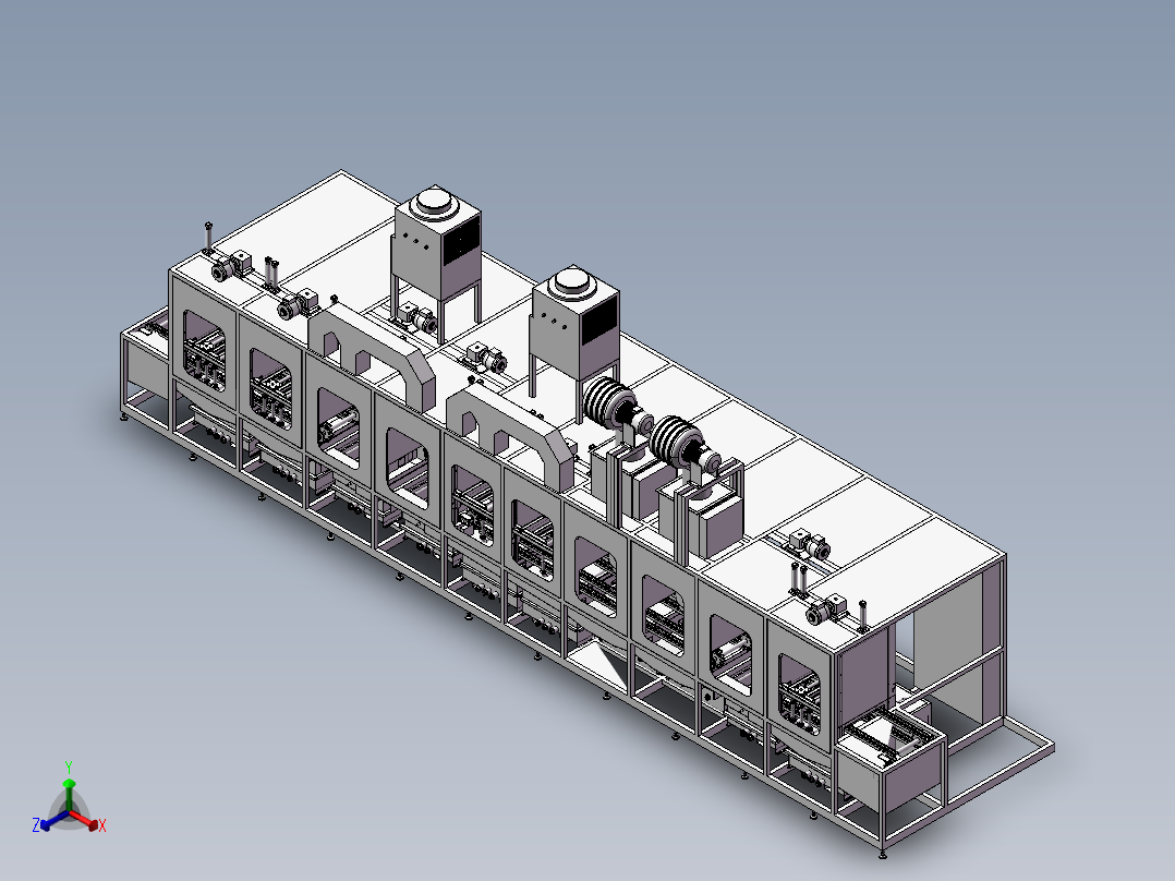 步进式清洗机正等轴测图