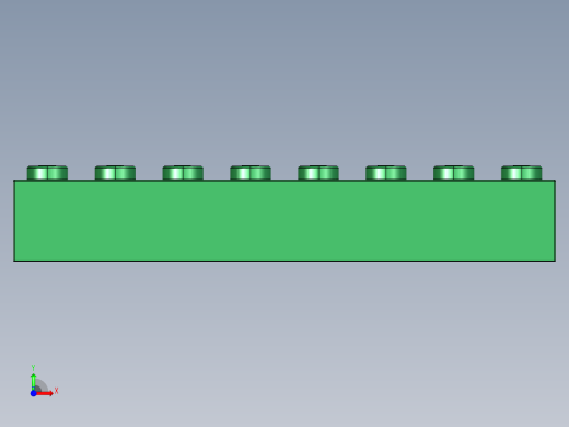 乐高套装 4421基本积木-4141384 - 3007 Dark Green Brick 2 x 8.STEP前视缩略图