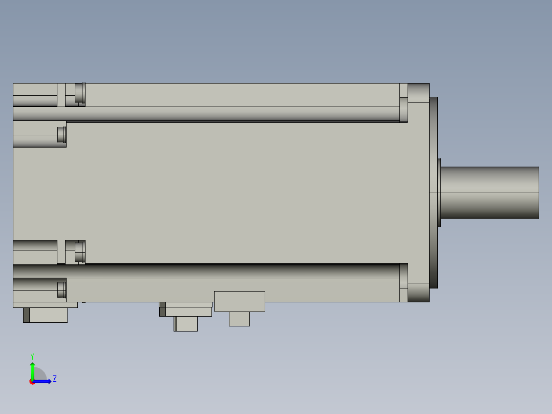 700W带刹车hg-kr73b_a_stp三菱电机左视图