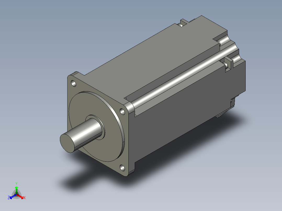 700W带刹车hg-kr73b_a_stp三菱电机正等轴测图