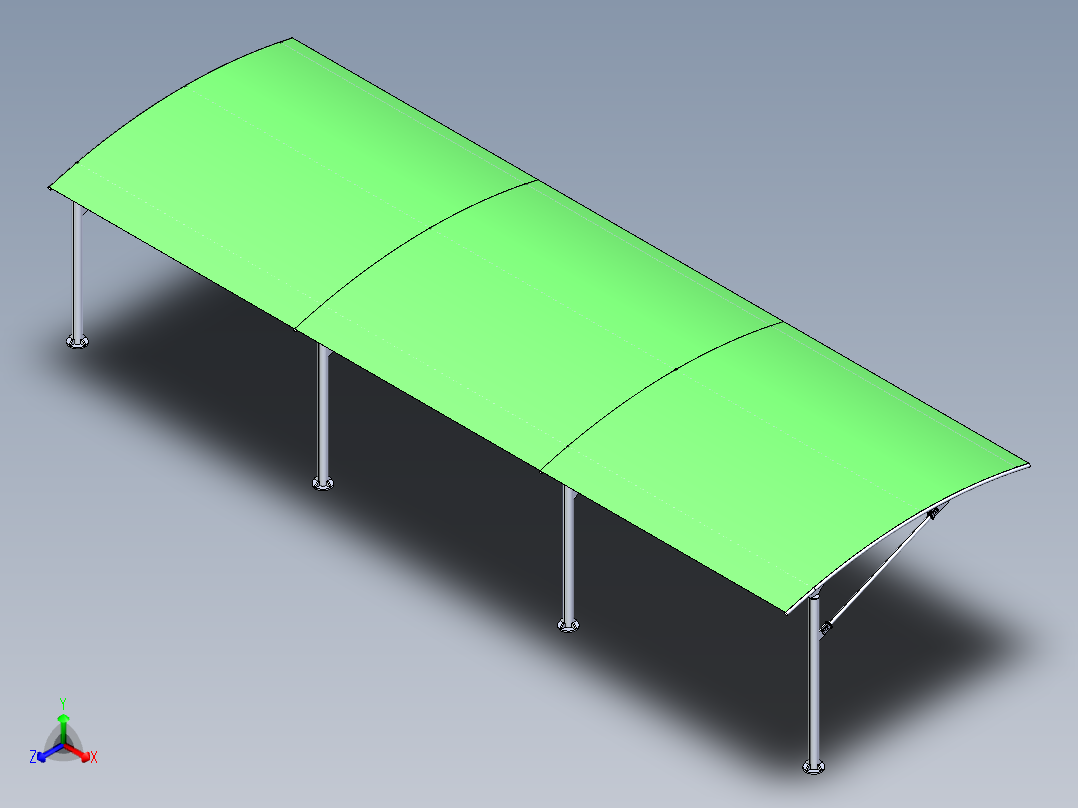 停车棚正等轴测图