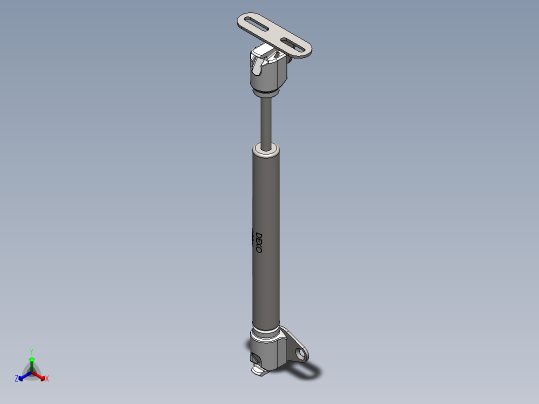 气弹簧15 100N冲程正等轴测图