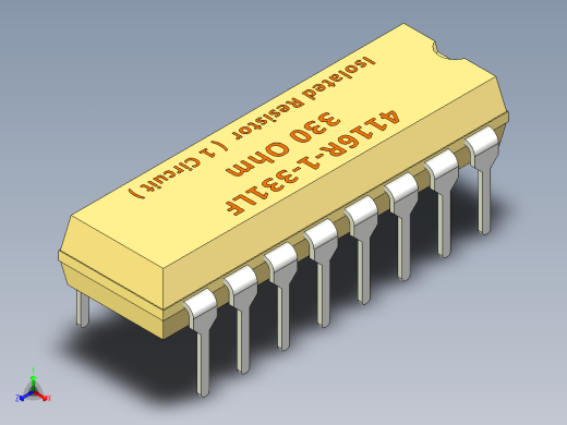 电容器 二极管 电阻器-STEP Resistor 330 Ohm 4116R-1-331LF正等轴测缩略图
