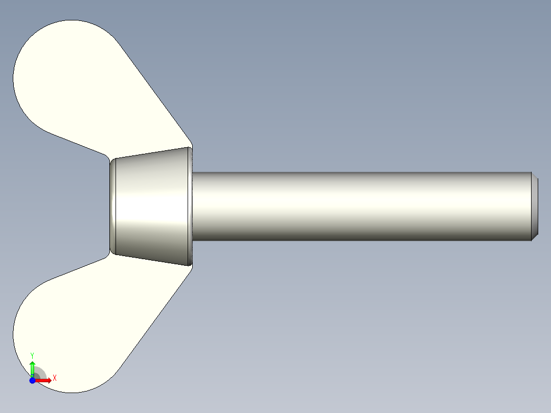 带耳螺钉-DIN_316_Wing_screws_5x0.8x25-22.6-9_26_2.3_13_6.stp前视图
