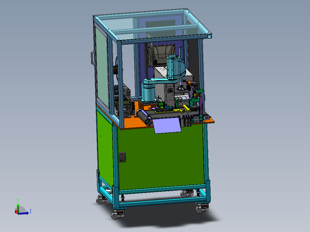 四轴机器人贴标机sw18可编辑