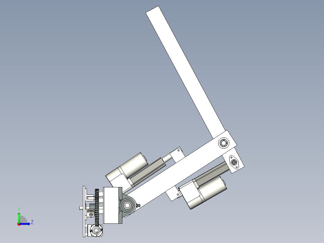 带有机械臂的行星漫游车左视图