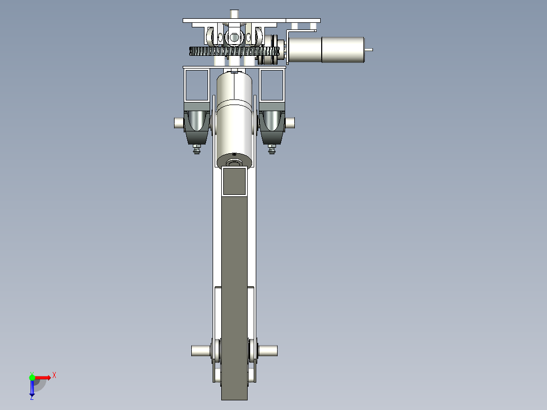 带有机械臂的行星漫游车俯视图
