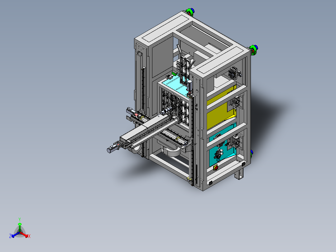 OPP上下料机sw20正等轴测图